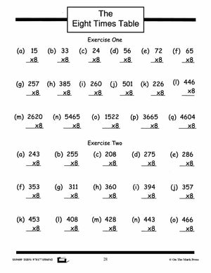 Multiplication Facts Workbook Grades 3/4  #2