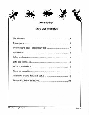 Les insectes 2e à 3e année