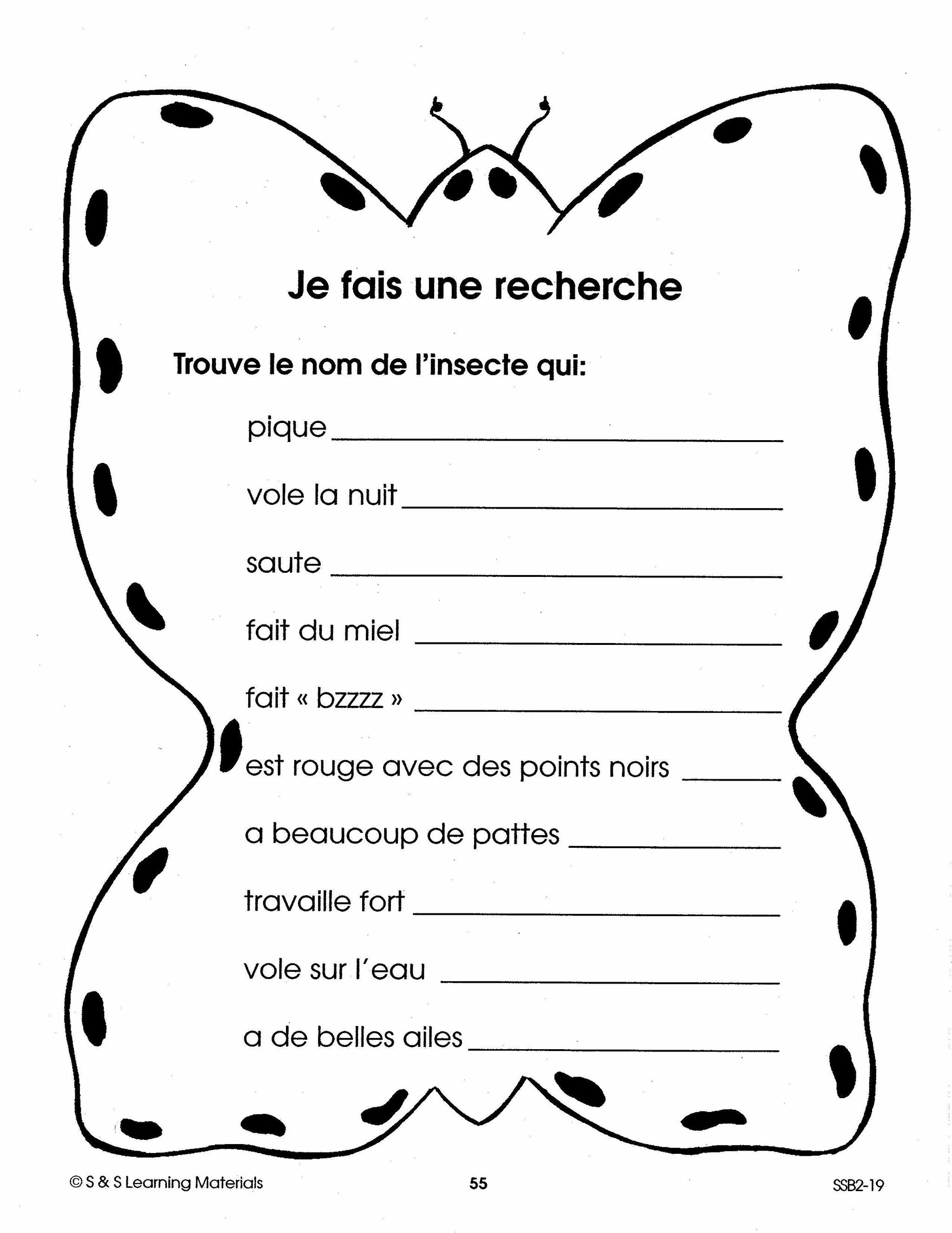 Les petits insectes 1e à 2e année