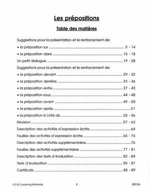 Les prépositions 1e à 3e année