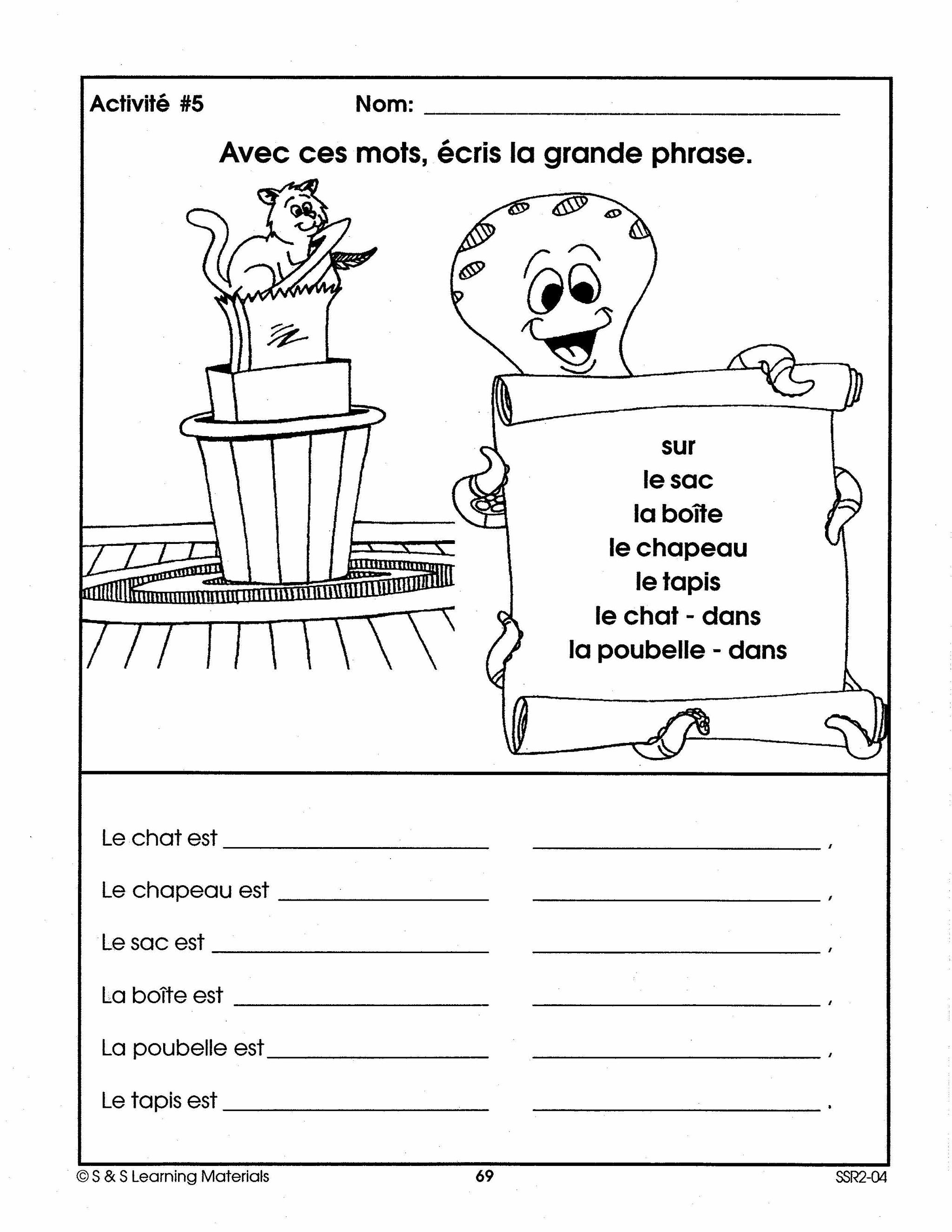 Les prépositions 1e à 3e année