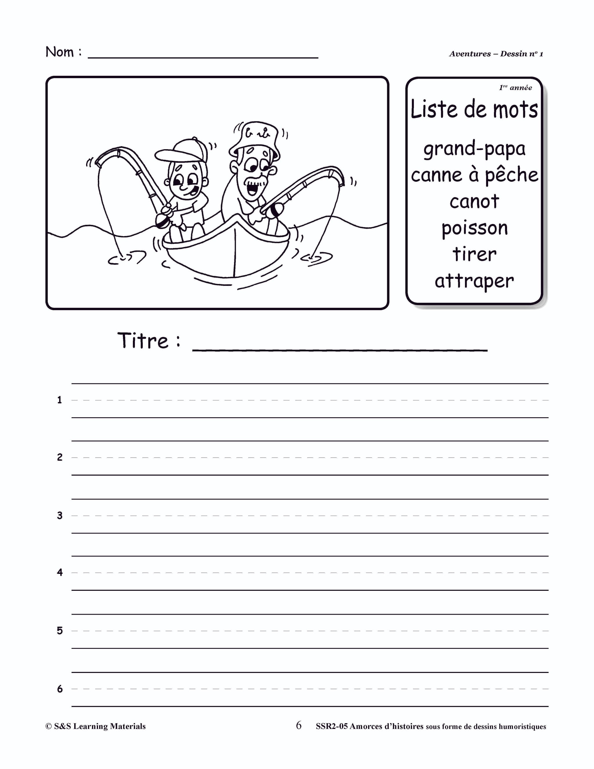 Amorces d'histoires dessins humoristiques 1e à 3e année