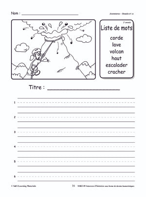 Amorces d'histoires dessins humoristiques 1e à 3e année