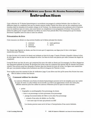 Amorces d'histoires dessins humoristiques 1e à 3e année