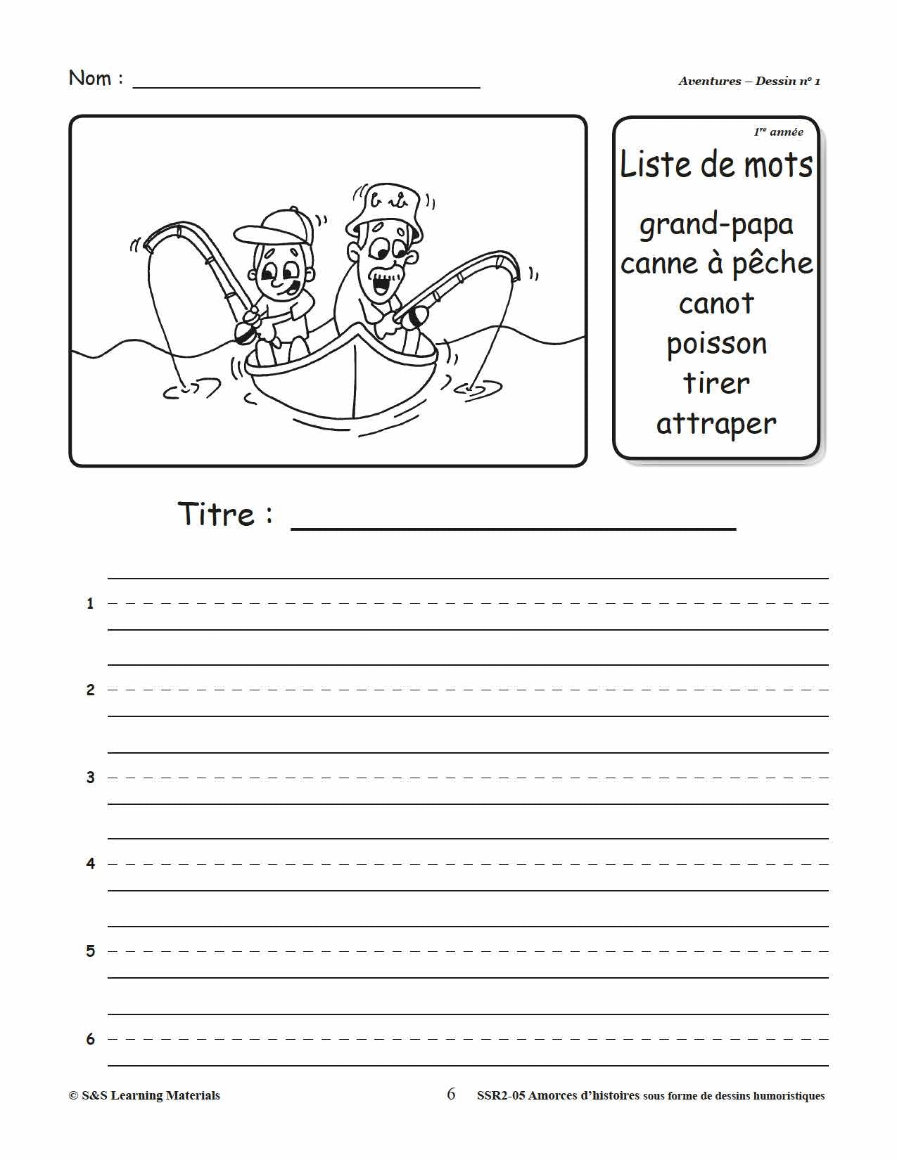 Amorces d'histoires dessins humoristiques 1e à 3e année