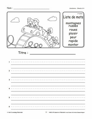 Amorces d'histoires dessins humoristiques 1e à 3e année