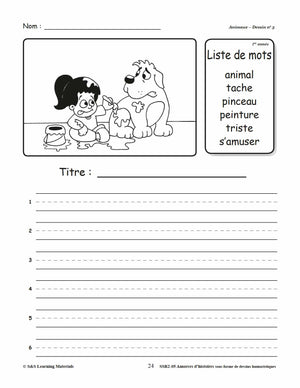 Amorces d'histoires dessins humoristiques 1e à 3e année