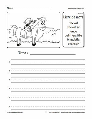 Amorces d'histoires dessins humoristiques 1e à 3e année