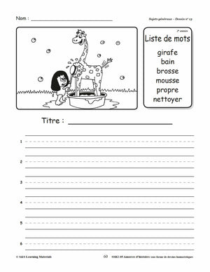 Amorces d'histoires dessins humoristiques 1e à 3e année