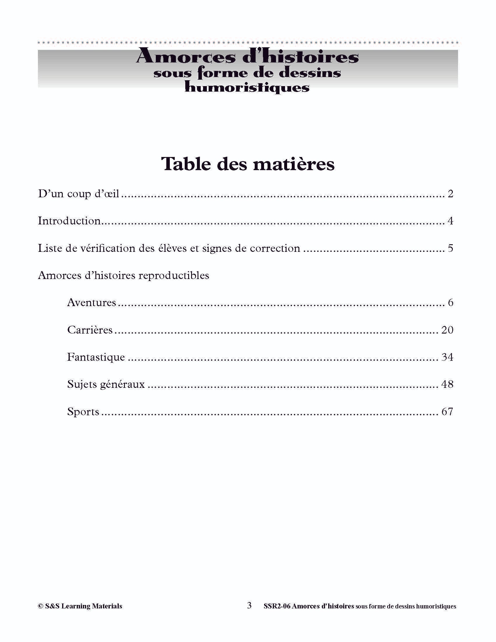 Amorces D'histoires Dessins Humoristiques 4e à 6e année