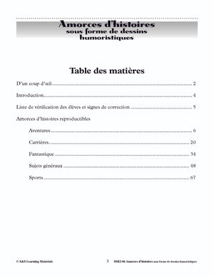 Amorces D'histoires Dessins Humoristiques 4e à 6e année