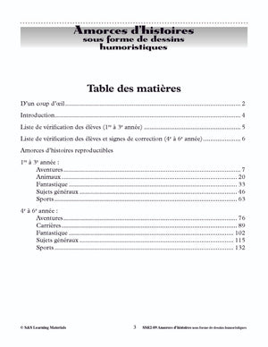 Amorces d'histoires Dessins Humoristiques 1e à 6e année