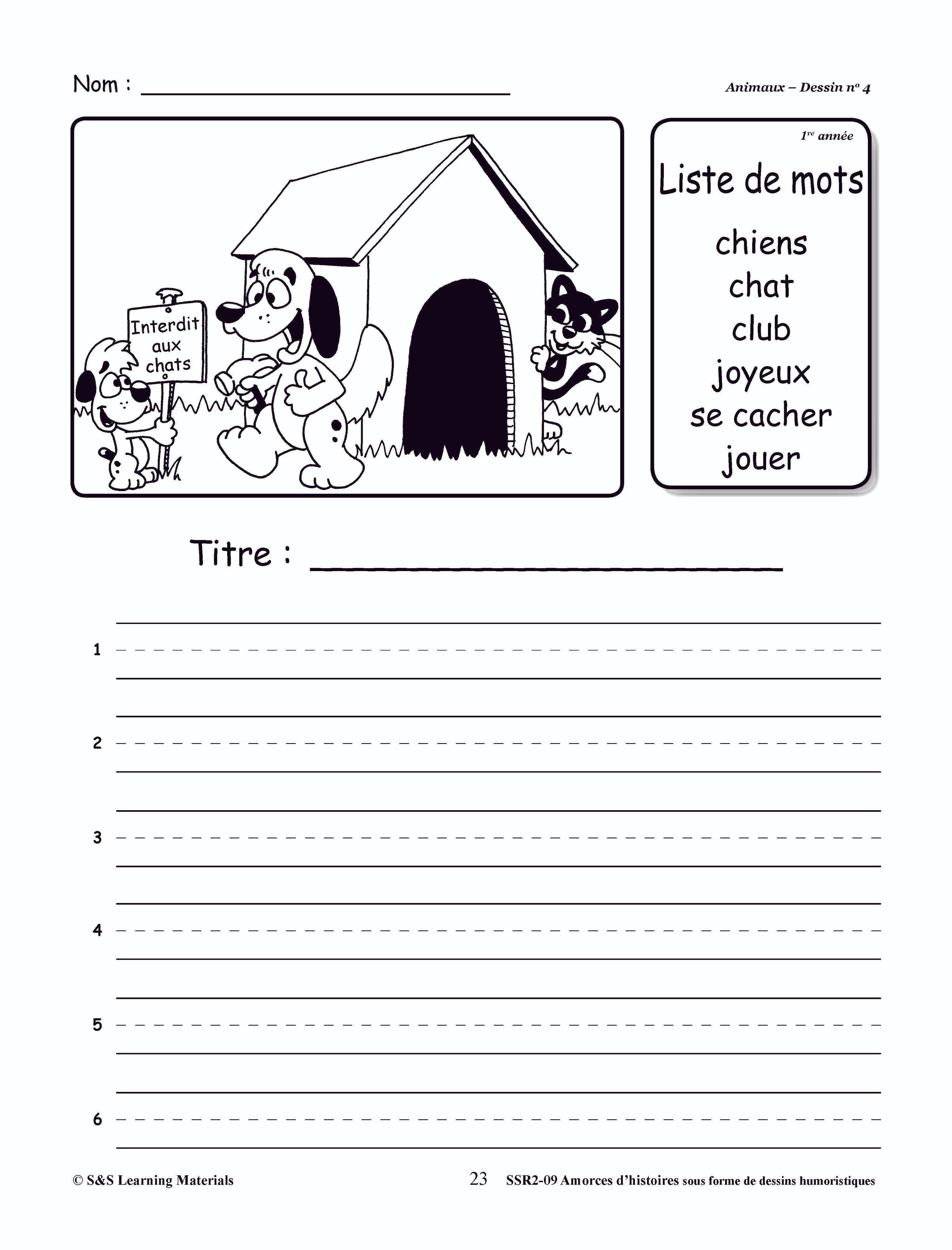 Amorces d'histoires Dessins Humoristiques 1e à 6e année