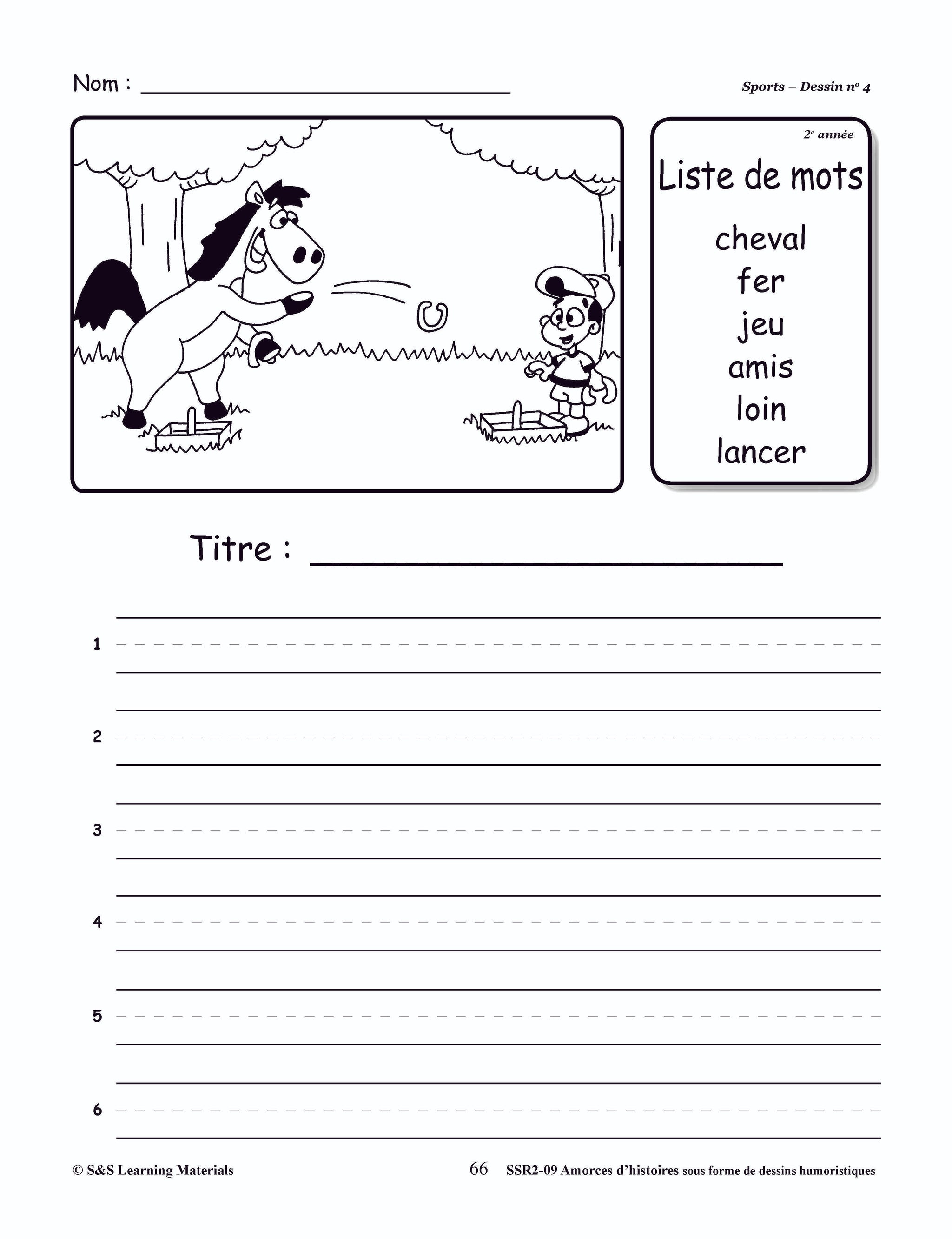 Amorces d'histoires Dessins Humoristiques 1e à 6e année