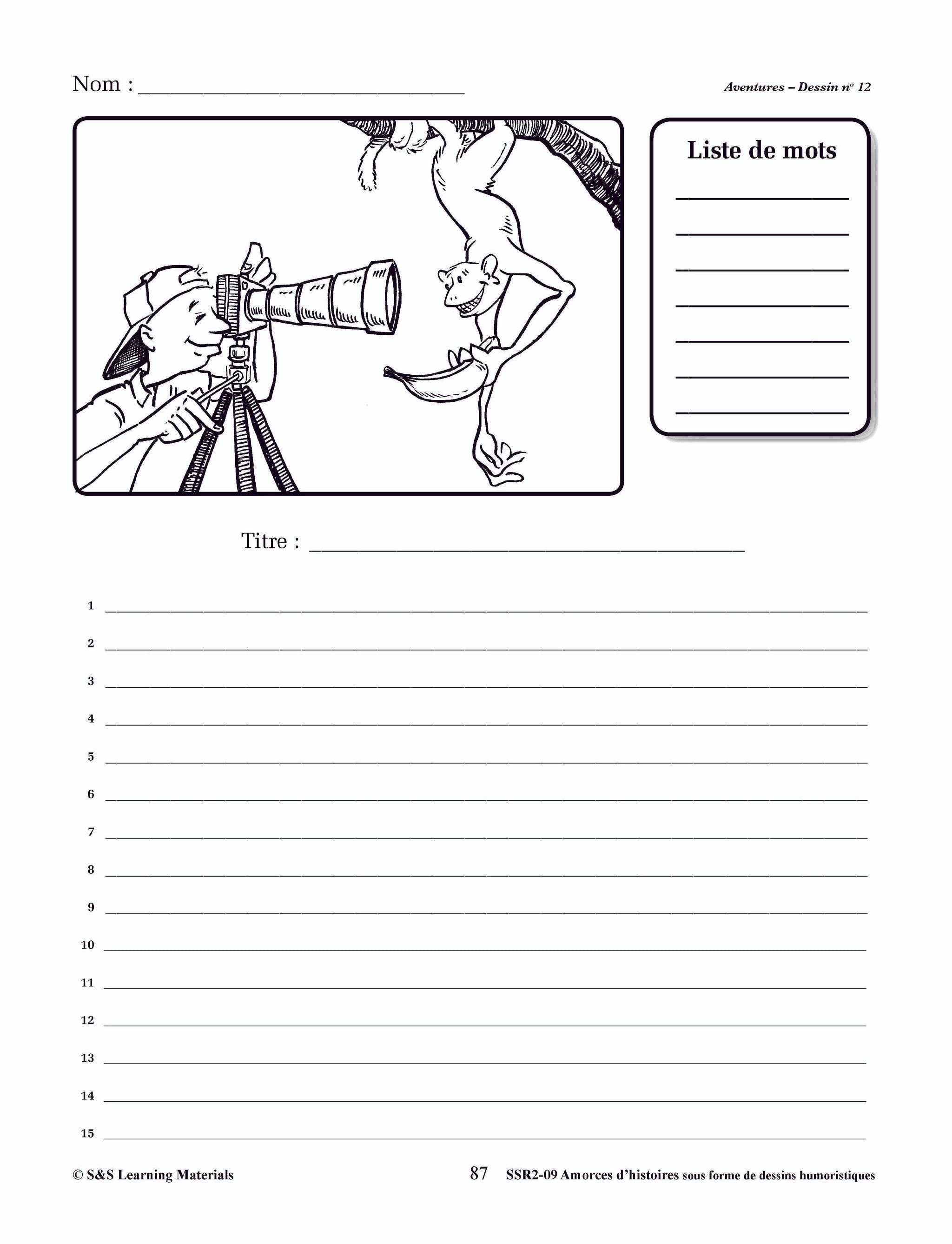 Amorces d'histoires Dessins Humoristiques 1e à 6e année