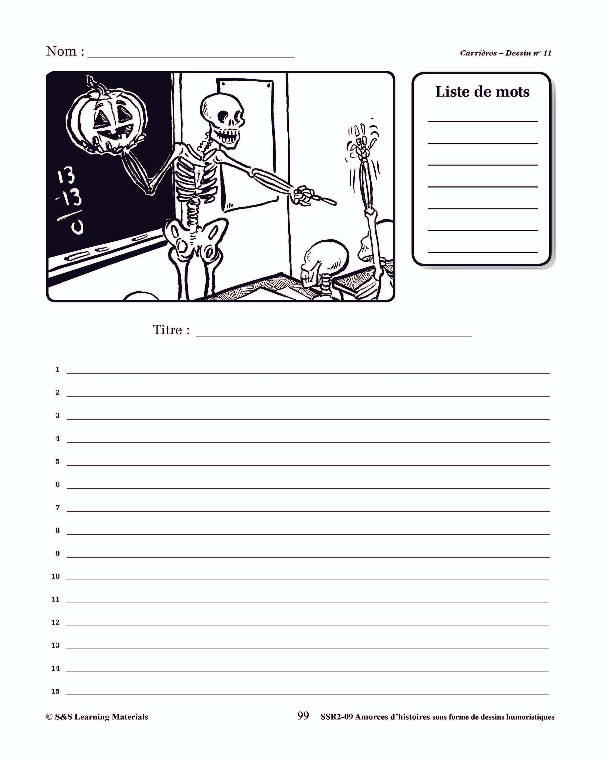 Amorces d'histoires Dessins Humoristiques 1e à 6e année