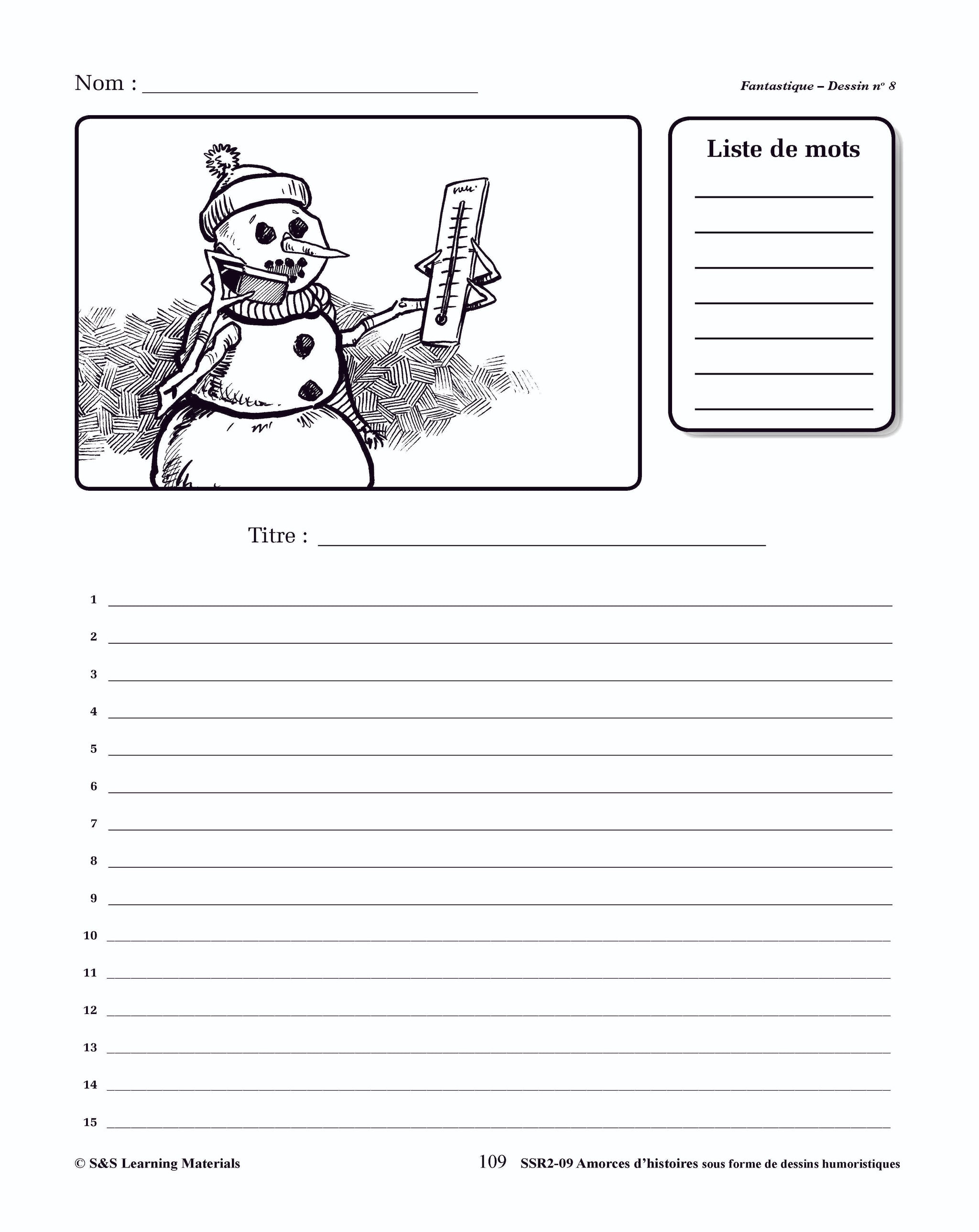 Amorces d'histoires Dessins Humoristiques 1e à 6e année