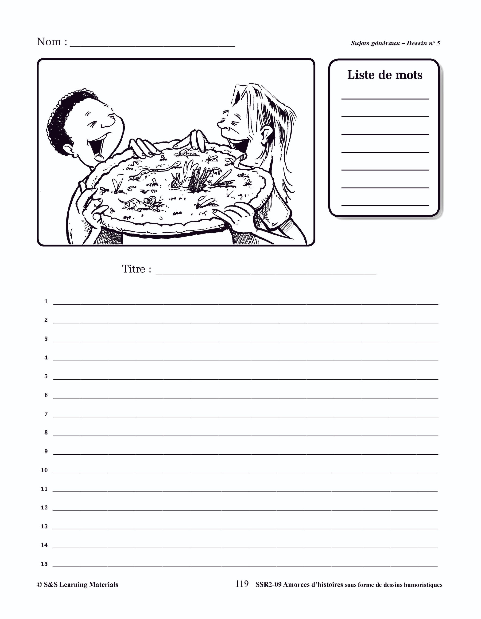 Amorces d'histoires Dessins Humoristiques 1e à 6e année
