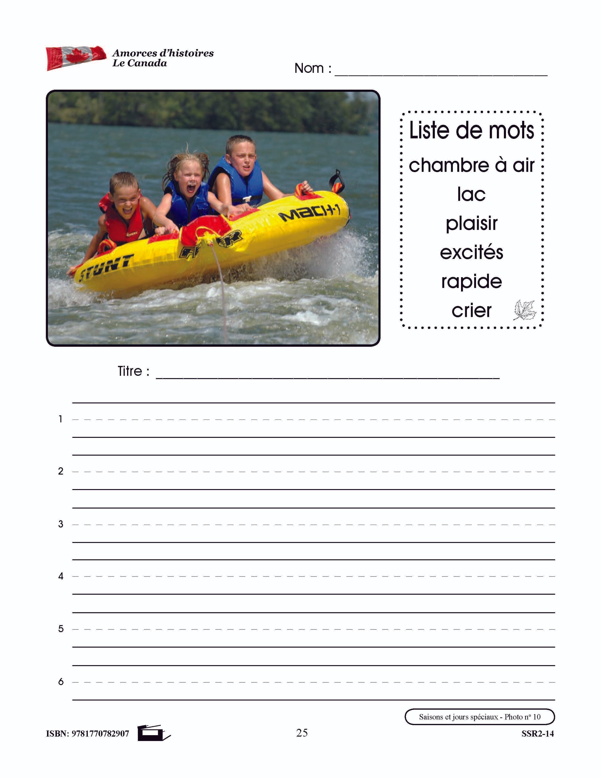 Amorces d'histoires le Canada 1e à 3e année