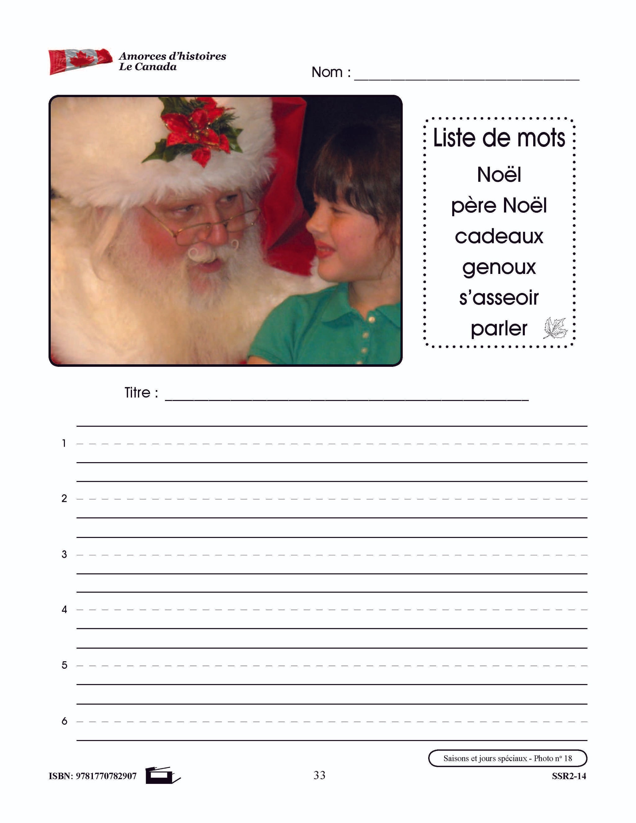 Amorces d'histoires le Canada 1e à 3e année