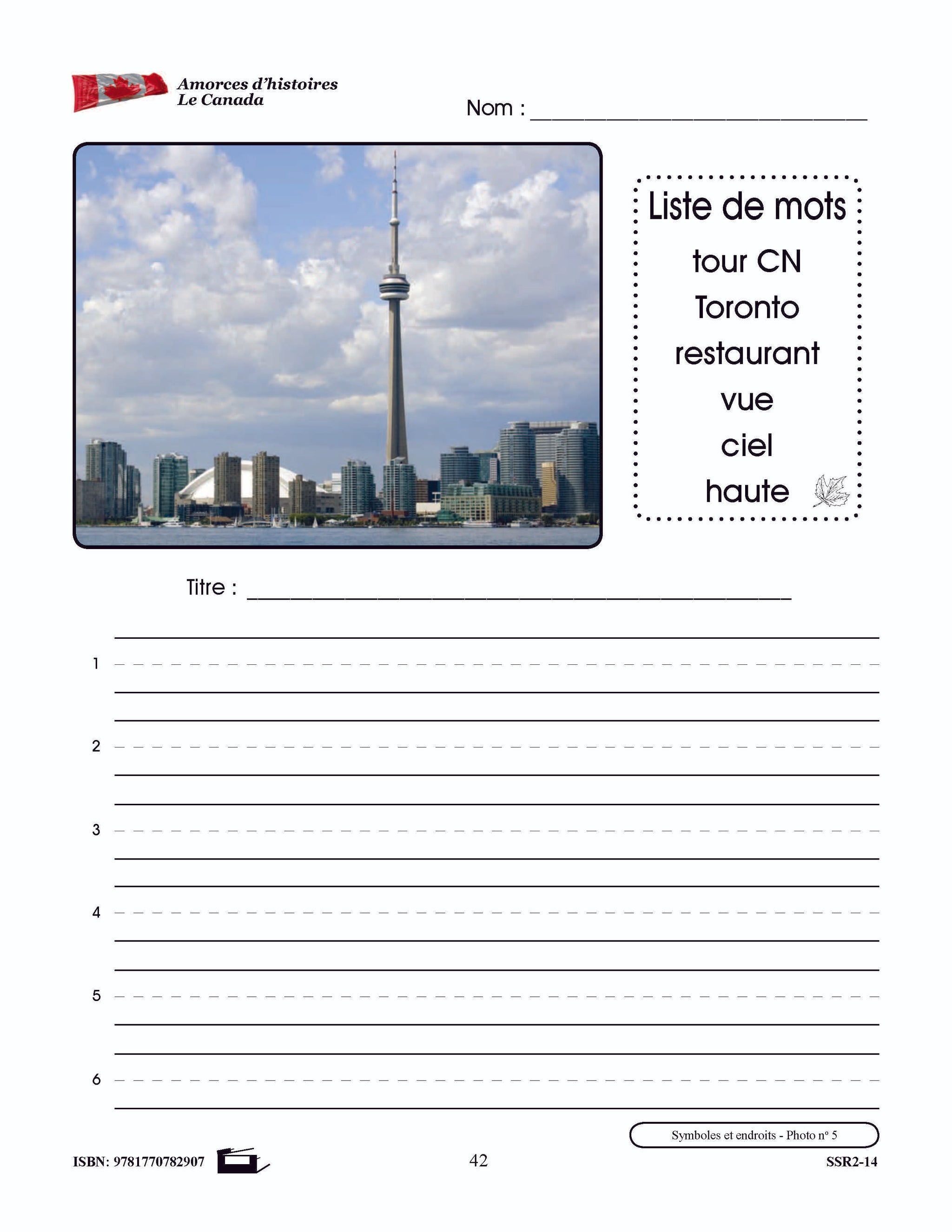 Amorces d'histoires le Canada 1e à 3e année