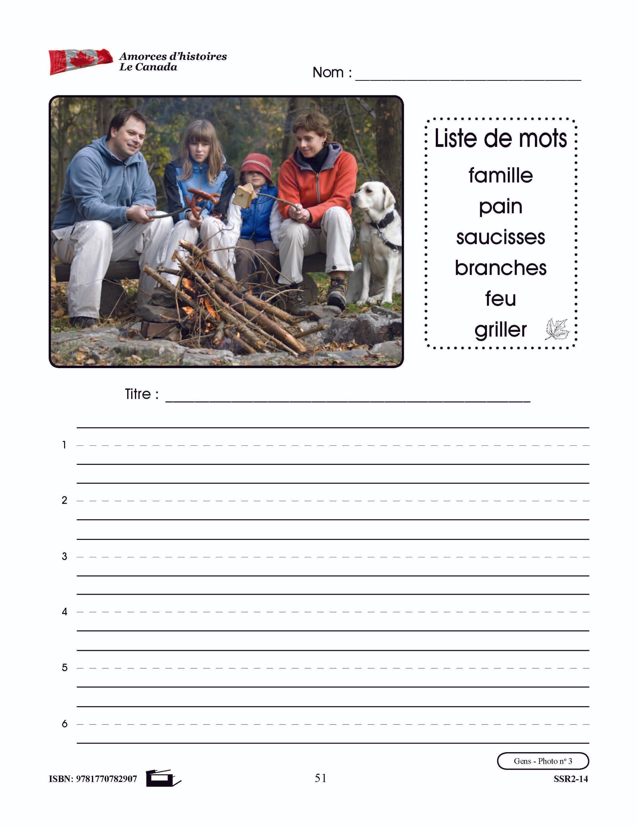 Amorces d'histoires le Canada 1e à 3e année