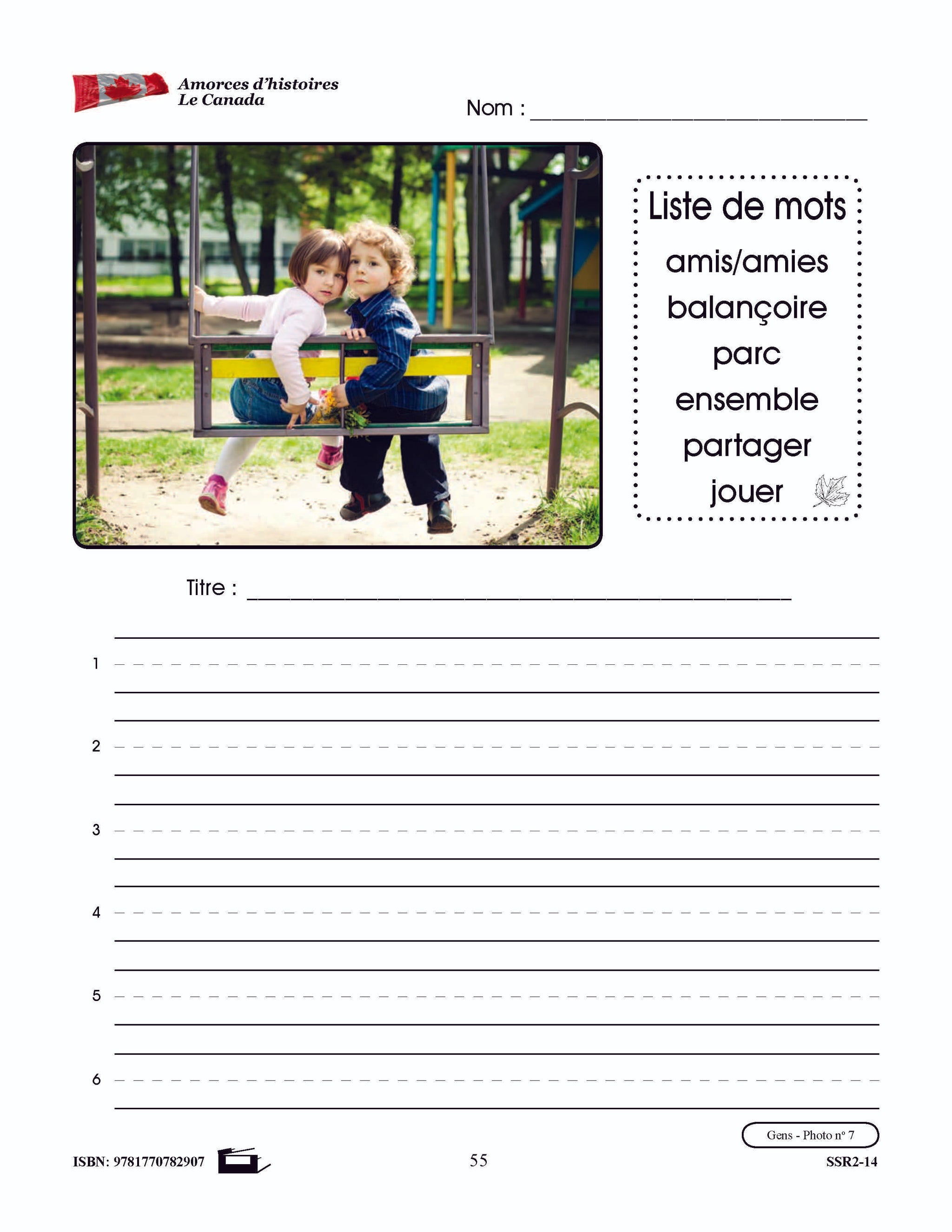 Amorces d'histoires le Canada 1e à 3e année