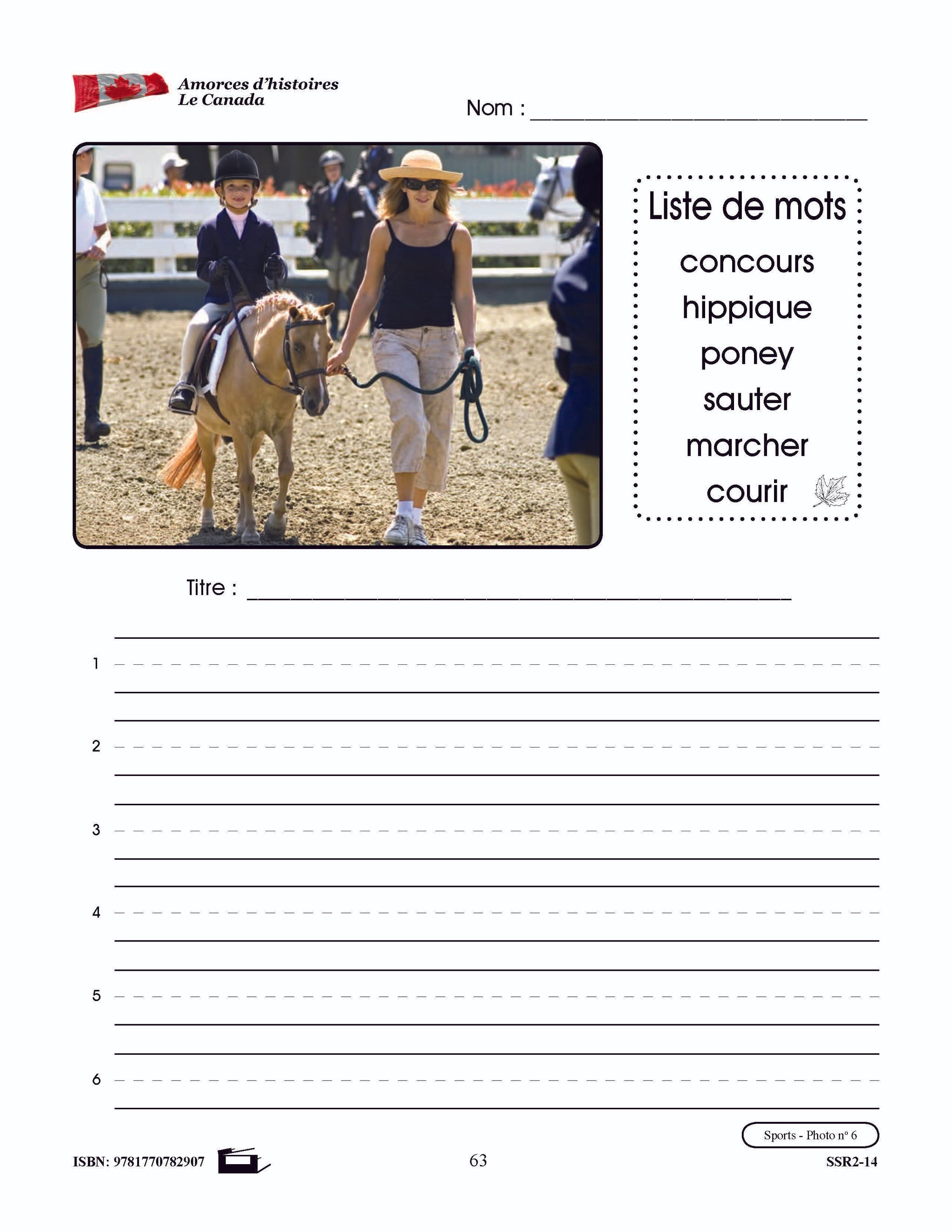 Amorces d'histoires le Canada 1e à 3e année