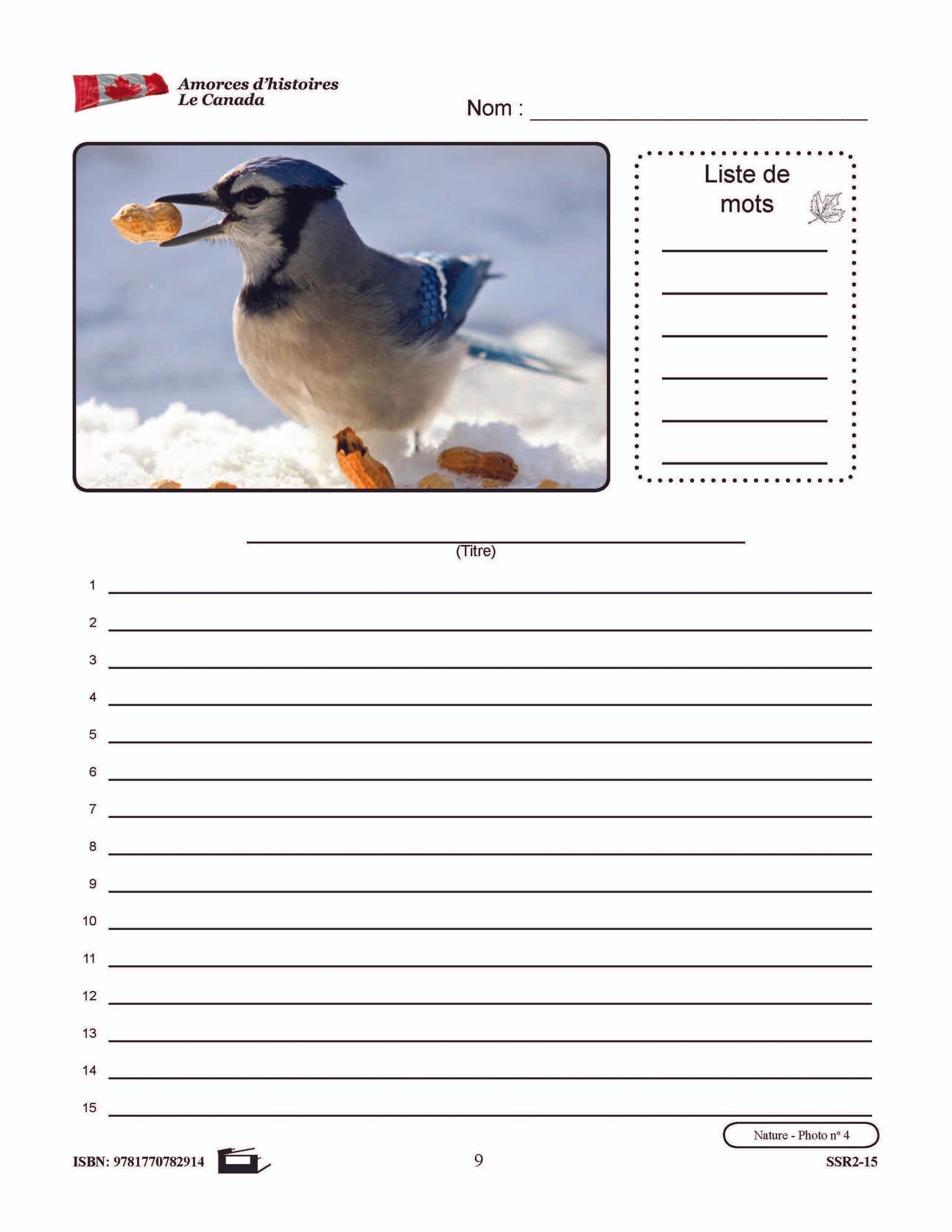 Amorces d'histoires le Canada 4e à 6e année