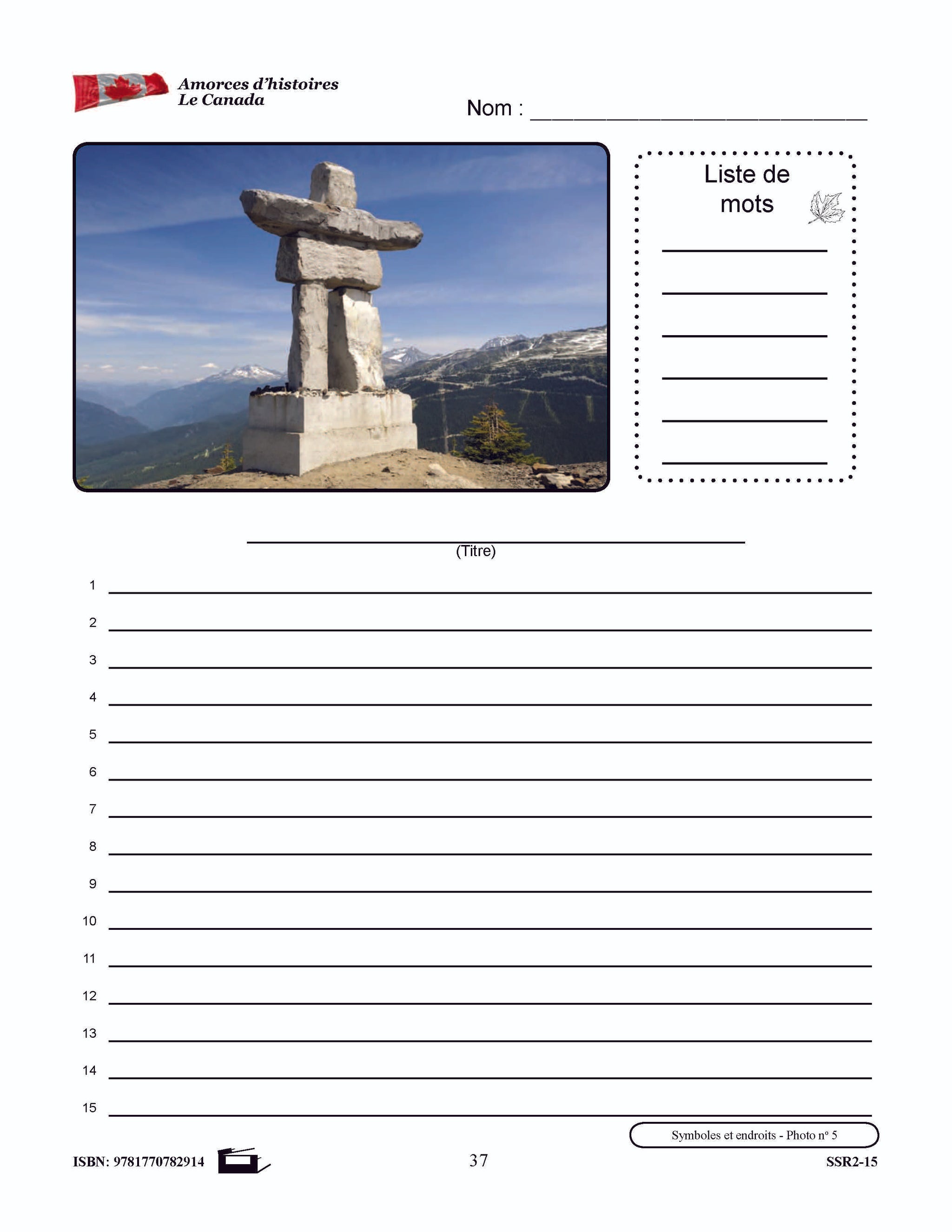 Amorces d'histoires le Canada 4e à 6e année