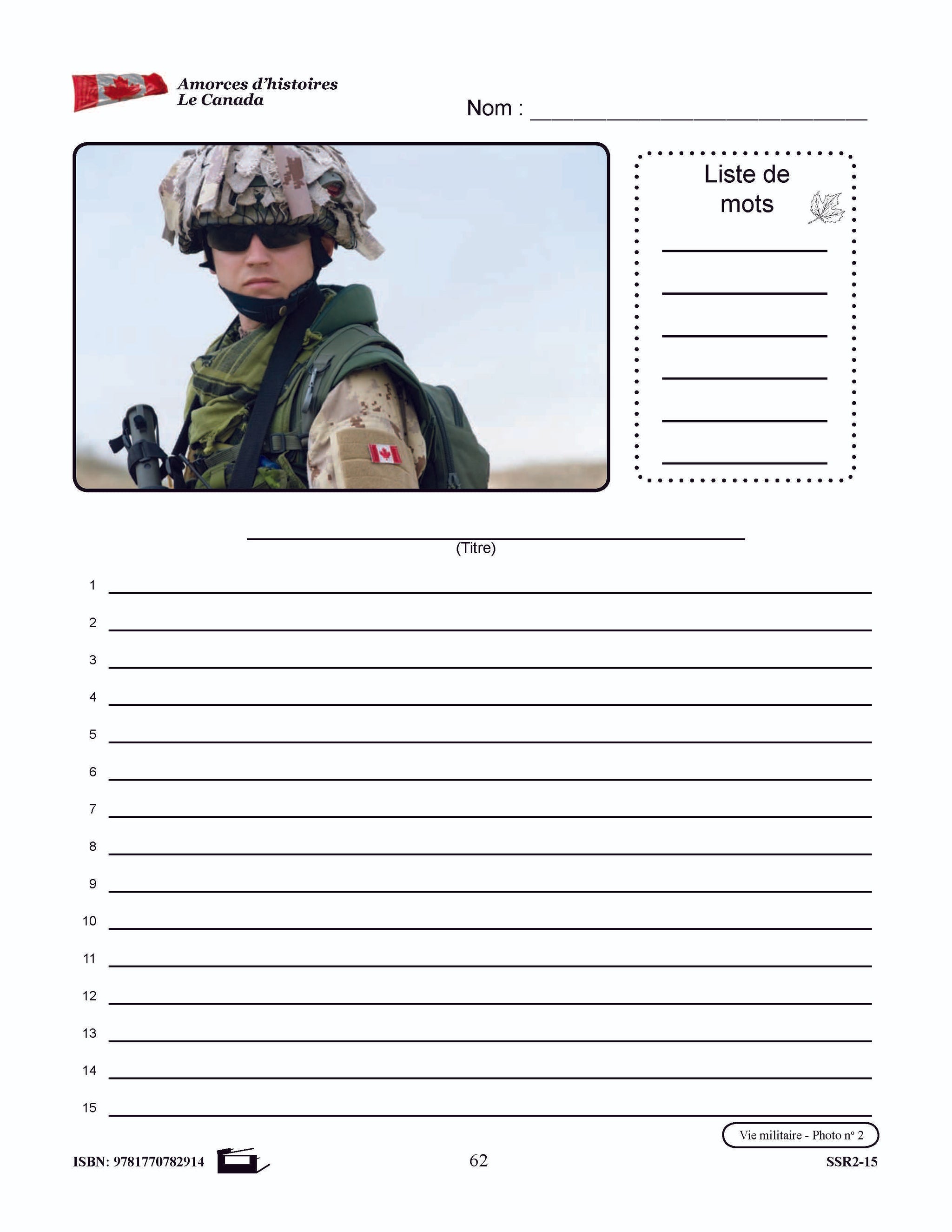 Amorces d'histoires le Canada 4e à 6e année