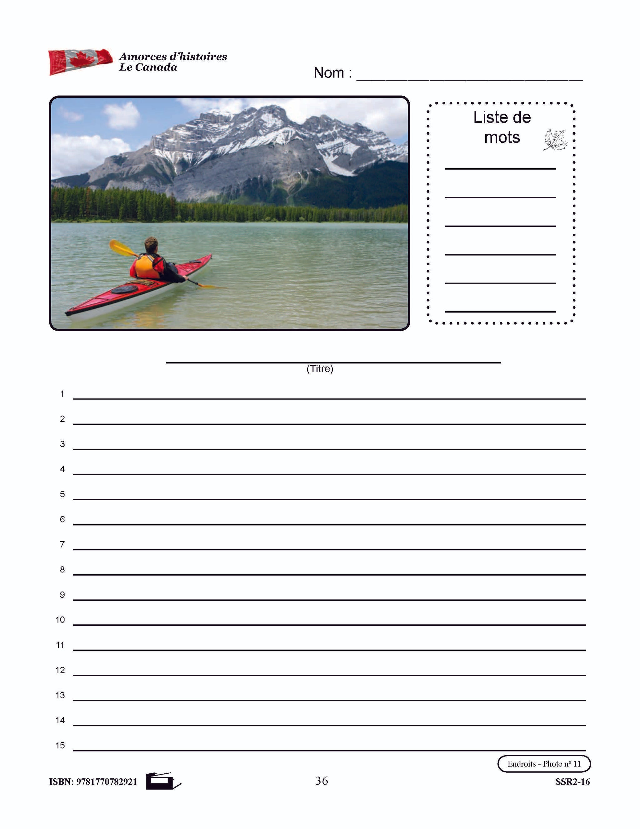 Amorces d'histoires le Canada 7e à 8e année