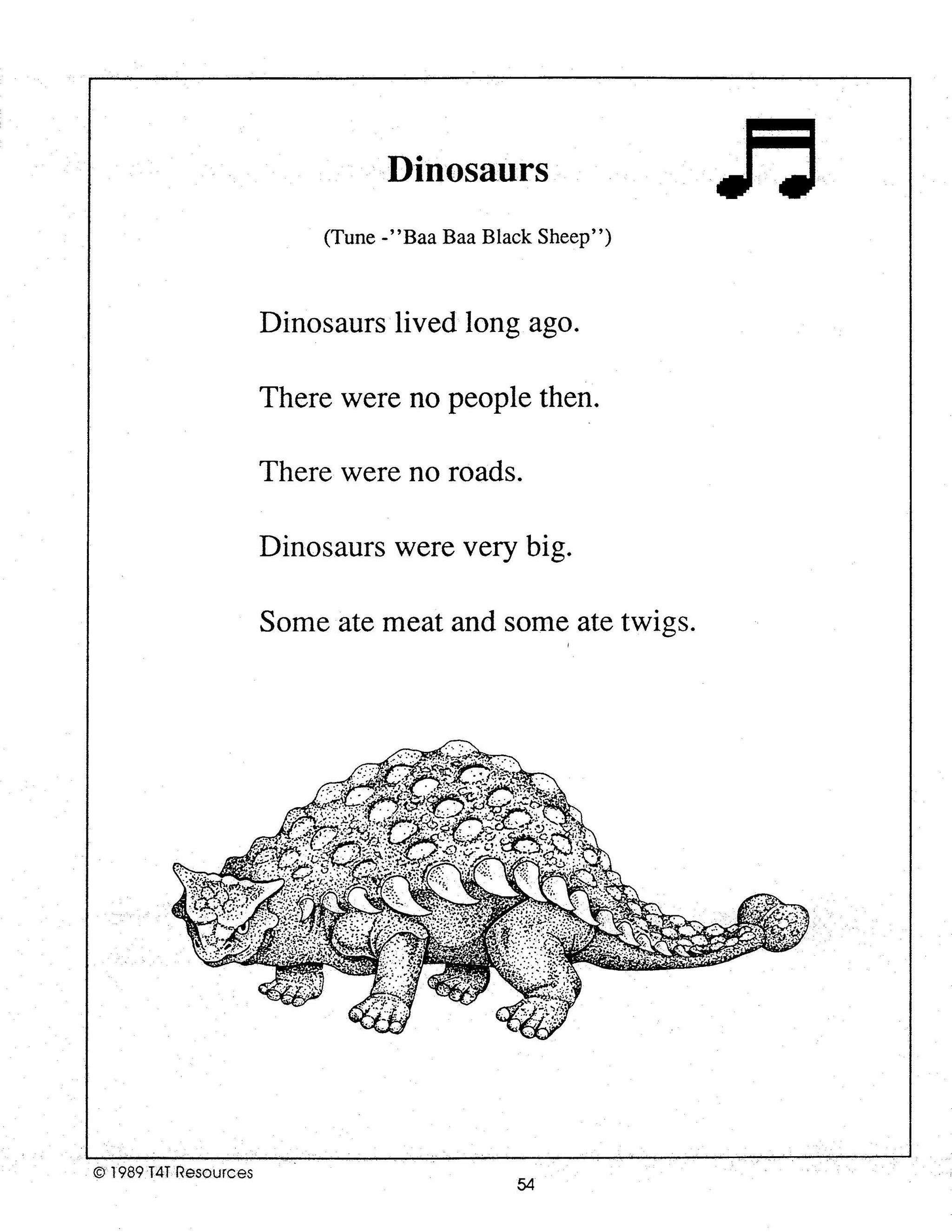 Dinosaurs - An Integrated Theme Unit Grades 2-3