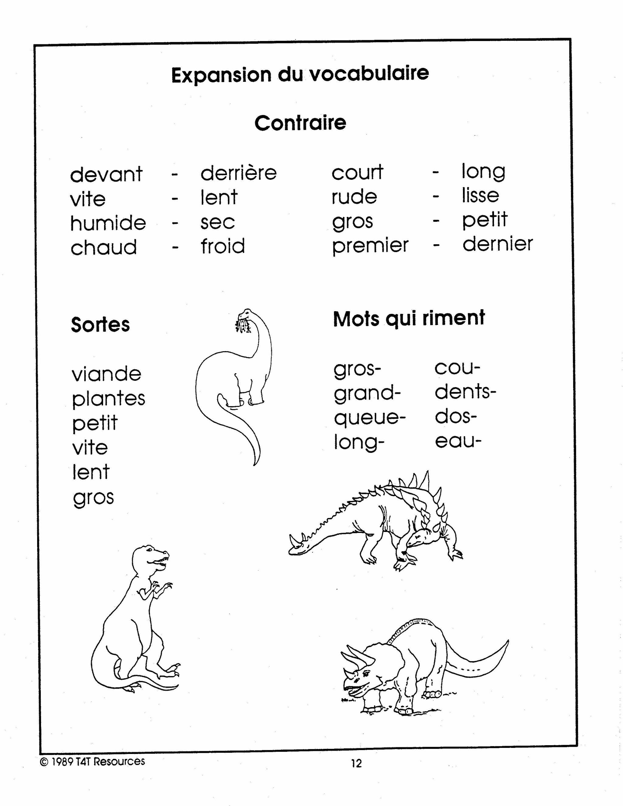 Les Dinosaures Unité thématique - Jardin d'enfants