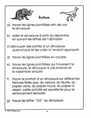 Les Dinosaures Unité thématique - Jardin d'enfants