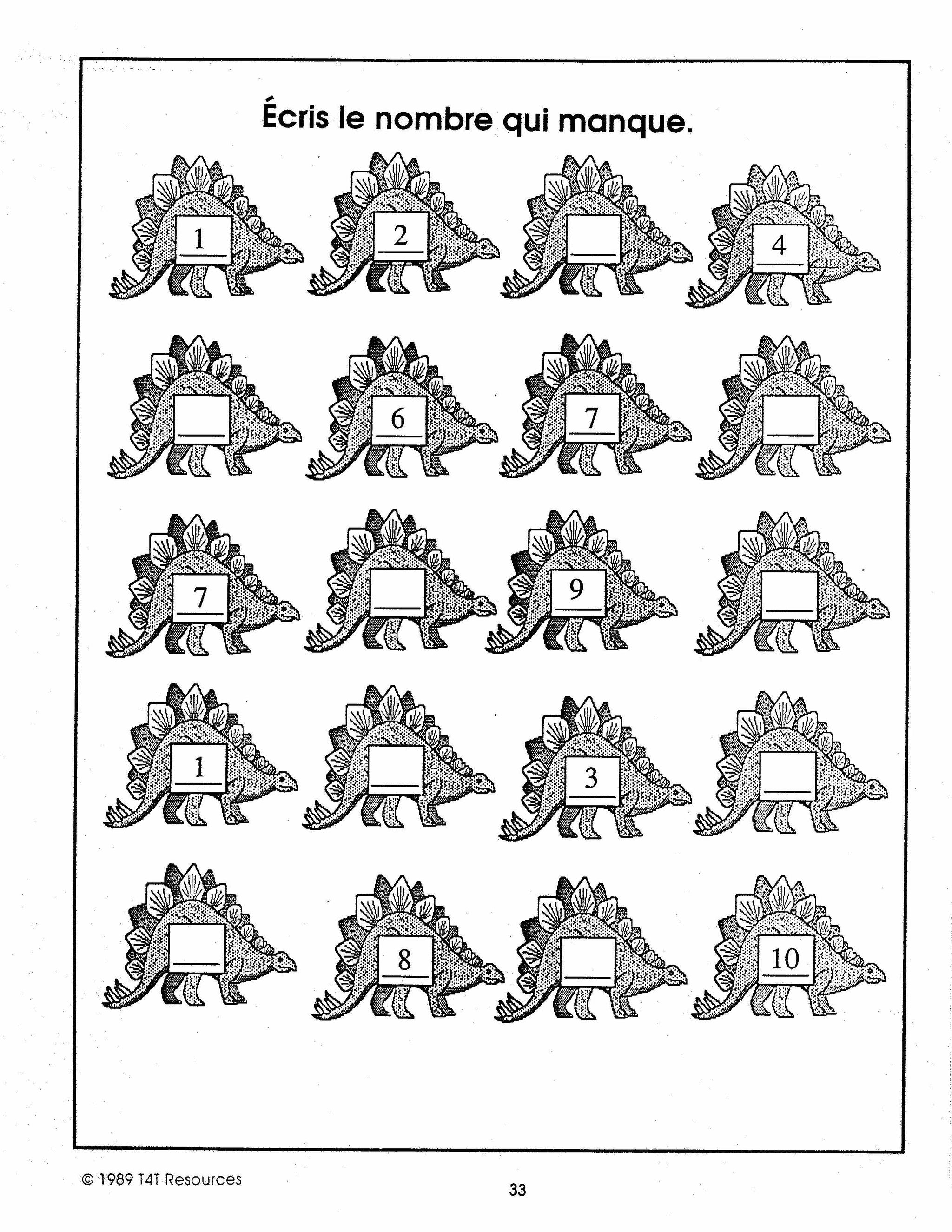 Les Dinosaures Unité thématique Premiere Année