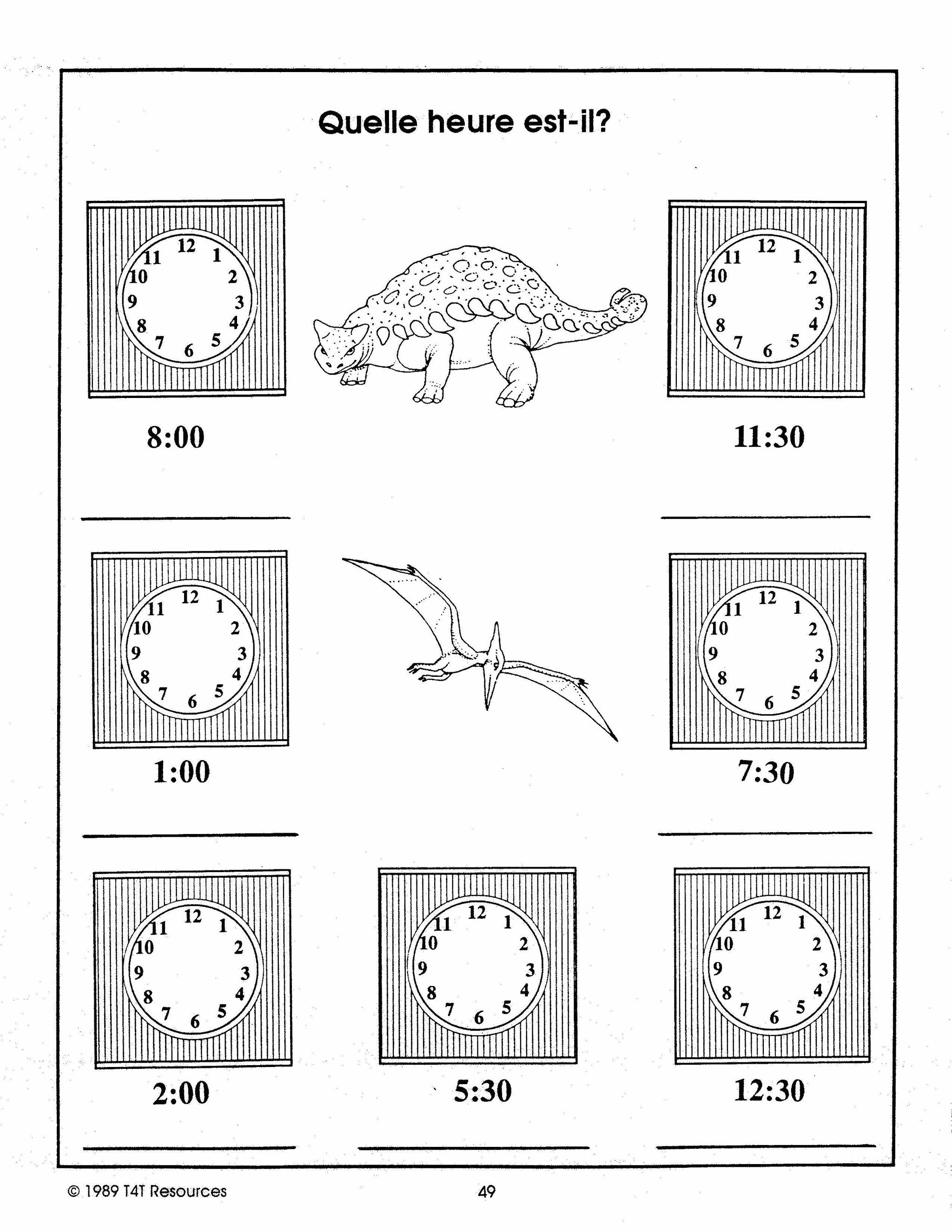 Les Dinosaures Unité thématique Premiere Année
