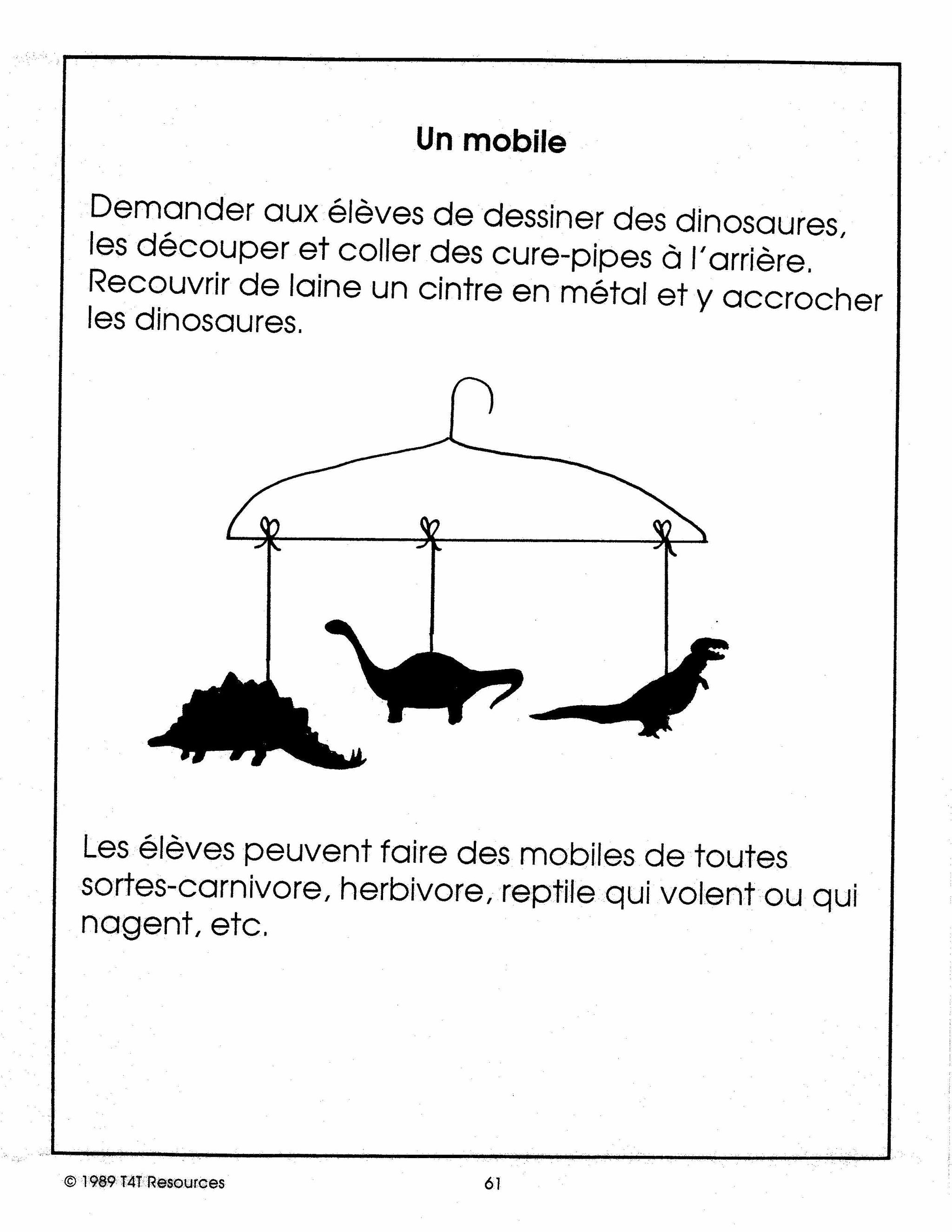 Les Dinosaures Unité thématique Premiere Année