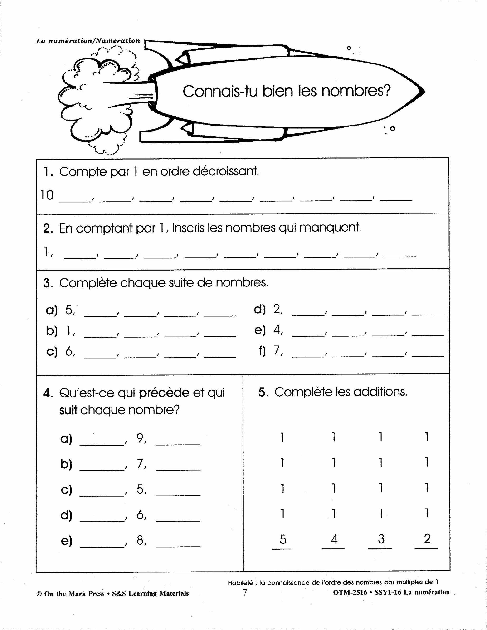 La numération/Numeration: An English and French Workbook Grades 1-3/1e à 3e année