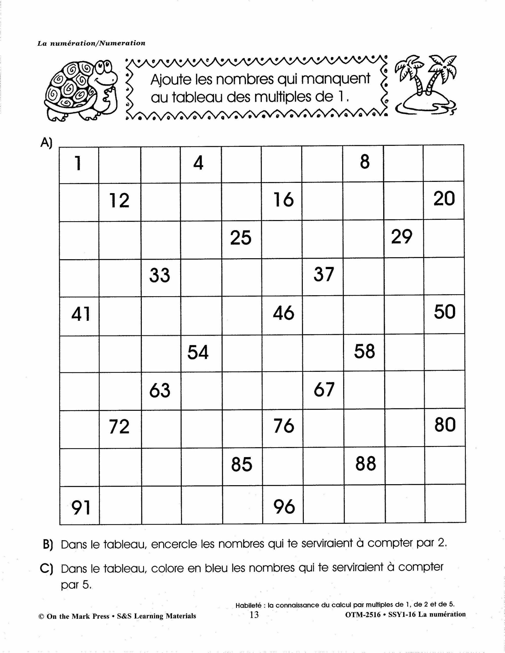 La numération/Numeration: An English and French Workbook Grades 1-3/1e à 3e année