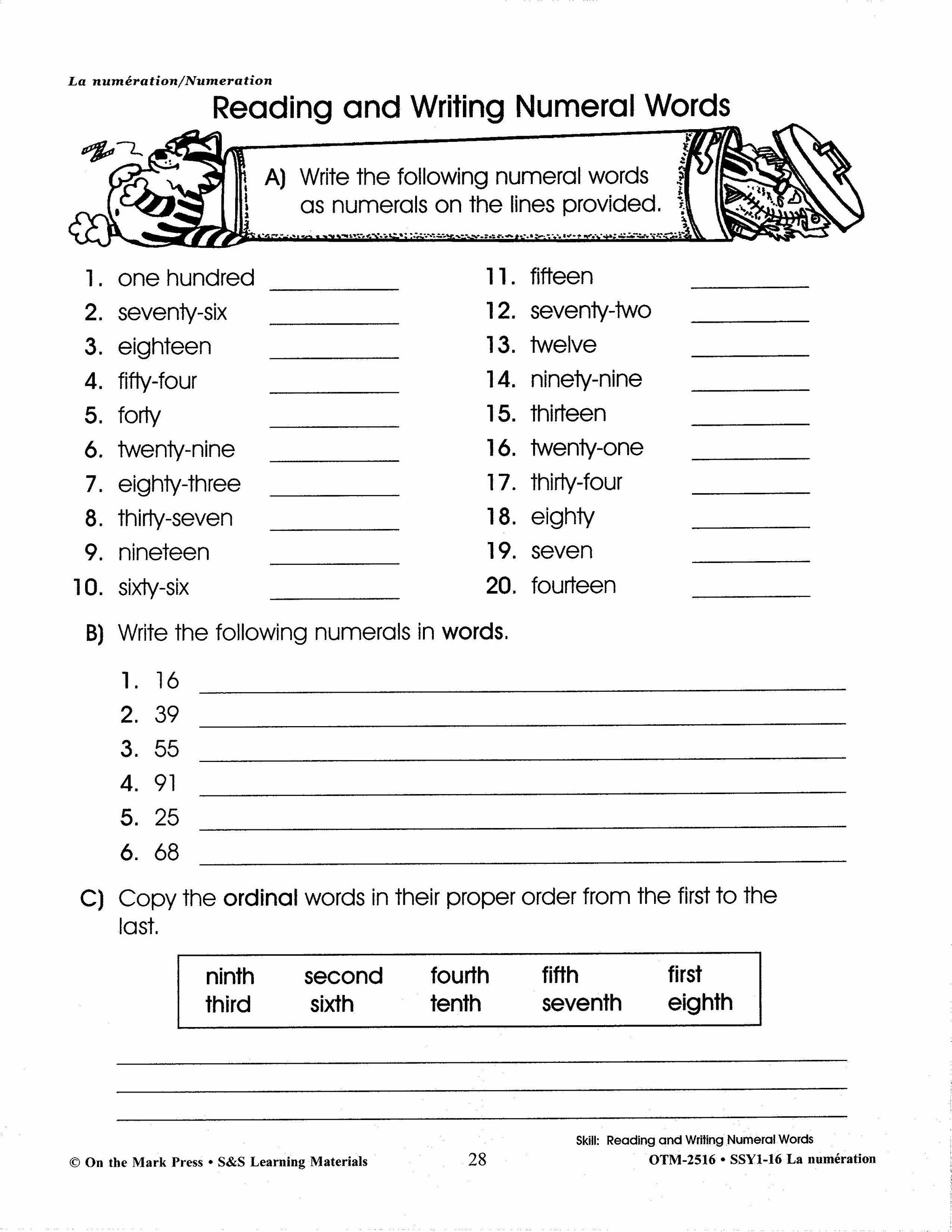 La numération/Numeration: An English and French Workbook Grades 1-3/1e à 3e année