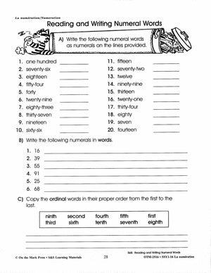 La numération/Numeration: An English and French Workbook Grades 1-3/1e à 3e année