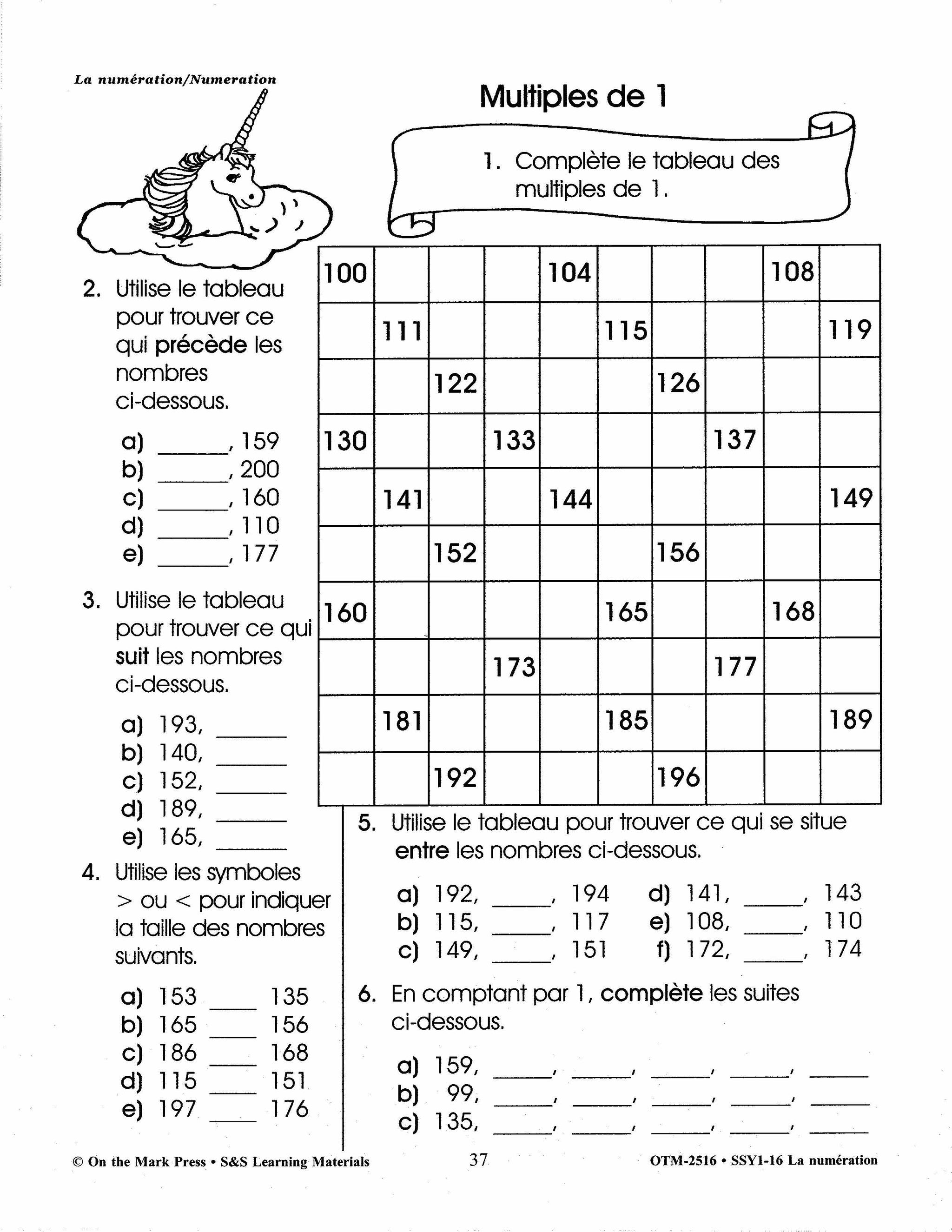 La numération/Numeration: An English and French Workbook Grades 1-3/1e à 3e année