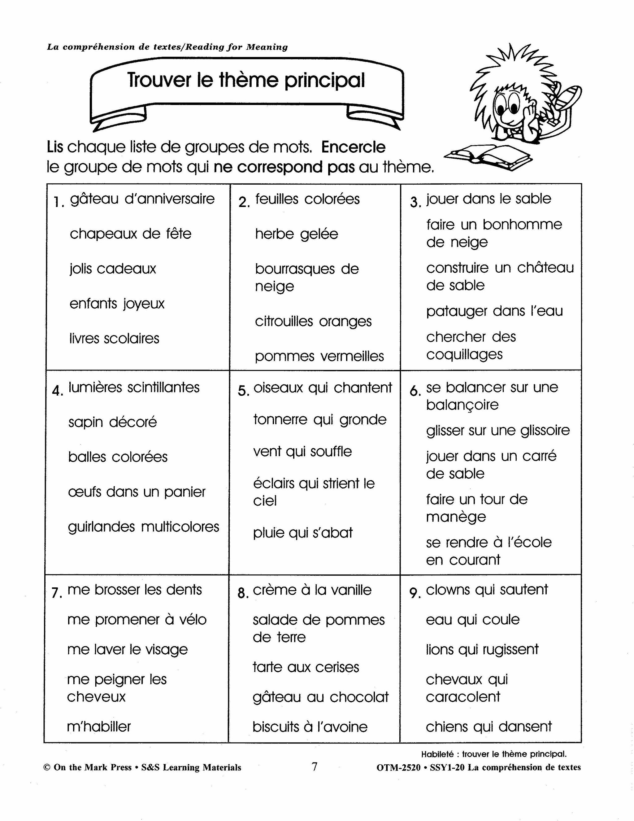 La compréhension de textes/Reading for Meaning - A French and English Workbook Grades 1e à 3e année