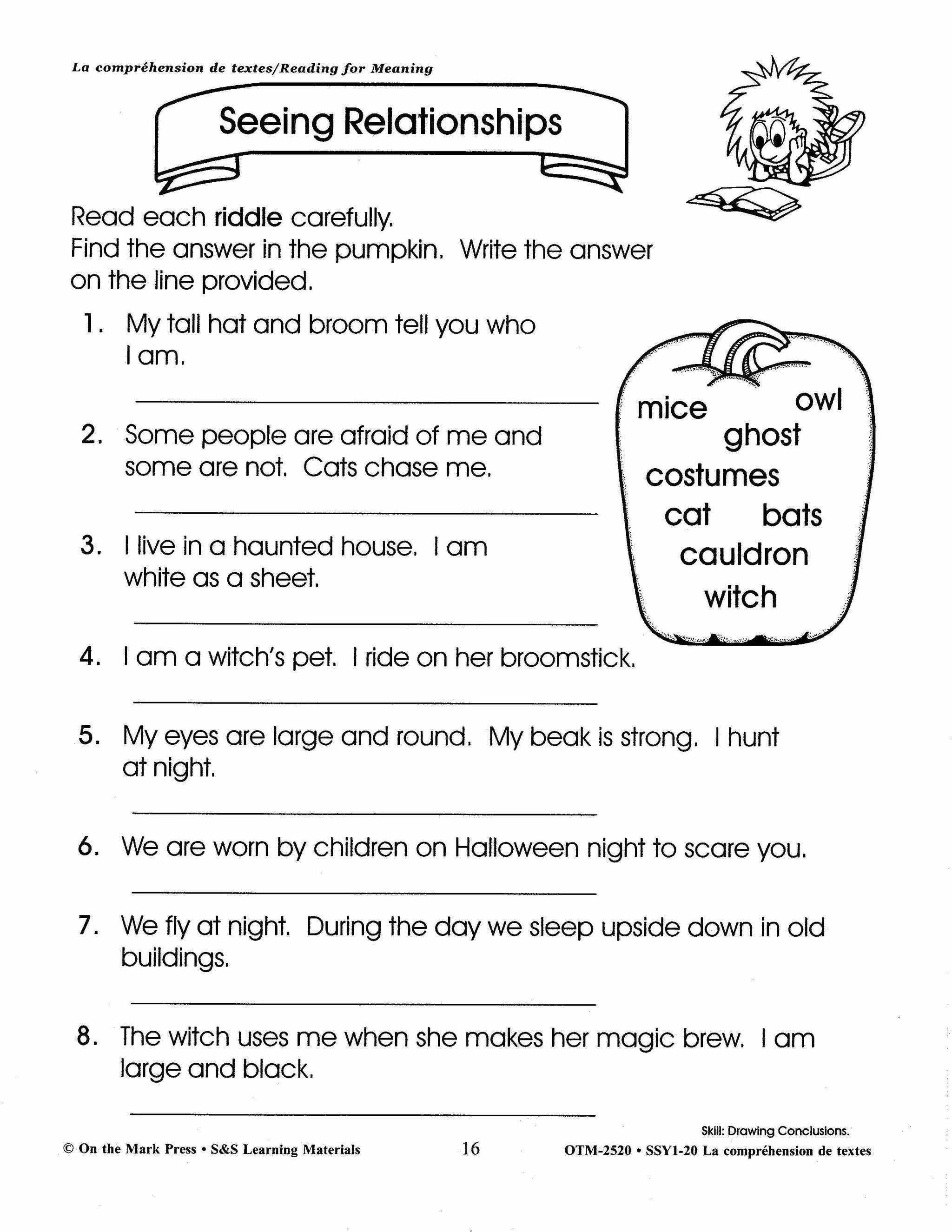 La compréhension de textes/Reading for Meaning - A French and English Workbook Grades 1e à 3e année