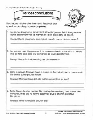 La compréhension de textes/Reading for Meaning - A French and English Workbook Grades 1e à 3e année