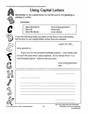 Les majuscules et la ponctuation: Capitalization & Punctuation: A French and English Workbook, 1e à 3e année
