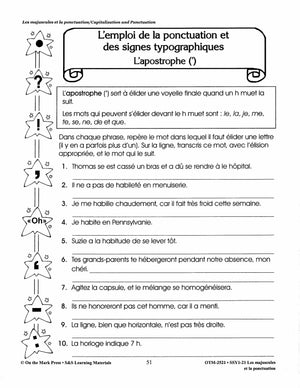 Les majuscules et la ponctuation: Capitalization & Punctuation: A French and English Workbook, 1e à 3e année