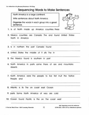 La rédaction de textes/Sentence Writing: A French and English Workbook Grades 1-3/1e à 3e année