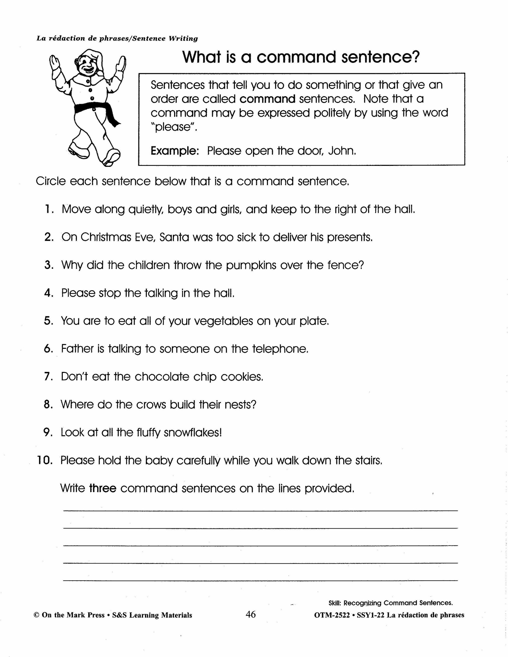 La rédaction de textes/Sentence Writing: A French and English Workbook Grades 1-3/1e à 3e année